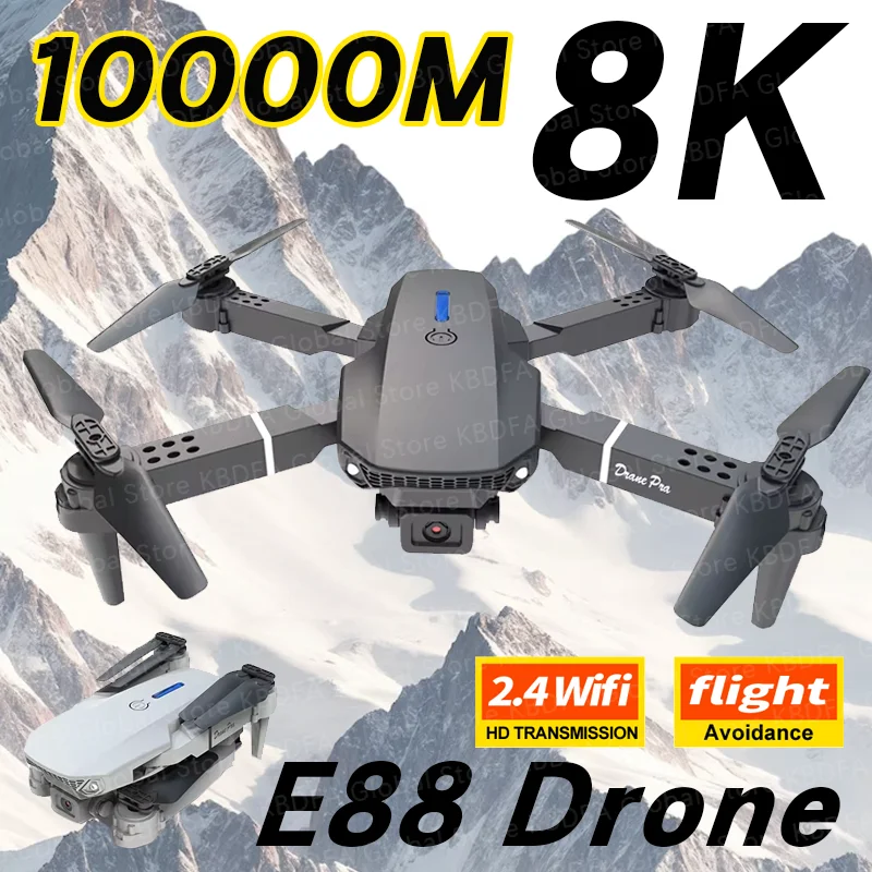Eachine Drone E58 - E88 Professionelle Weitwinkel-RC-Drohne mit HD 4K-Kamera,